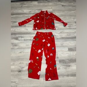 Kate Spade Pajamas Set Holiday Christmas Shirt & Pants Size Medium Women Red PJs